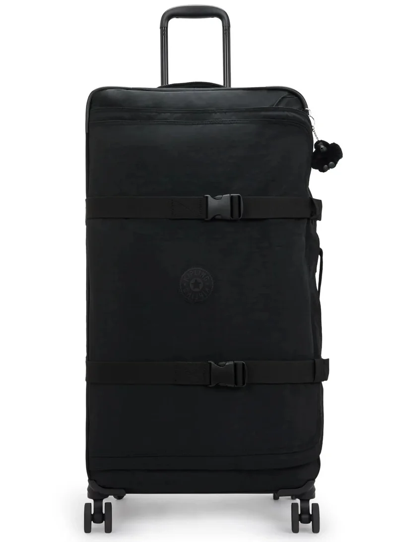 kipling Spontaneous 78 Cm Large 4-Double Wheeled Check-In Luggage Trolley Suitcase - Black Noir